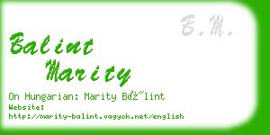 balint marity business card